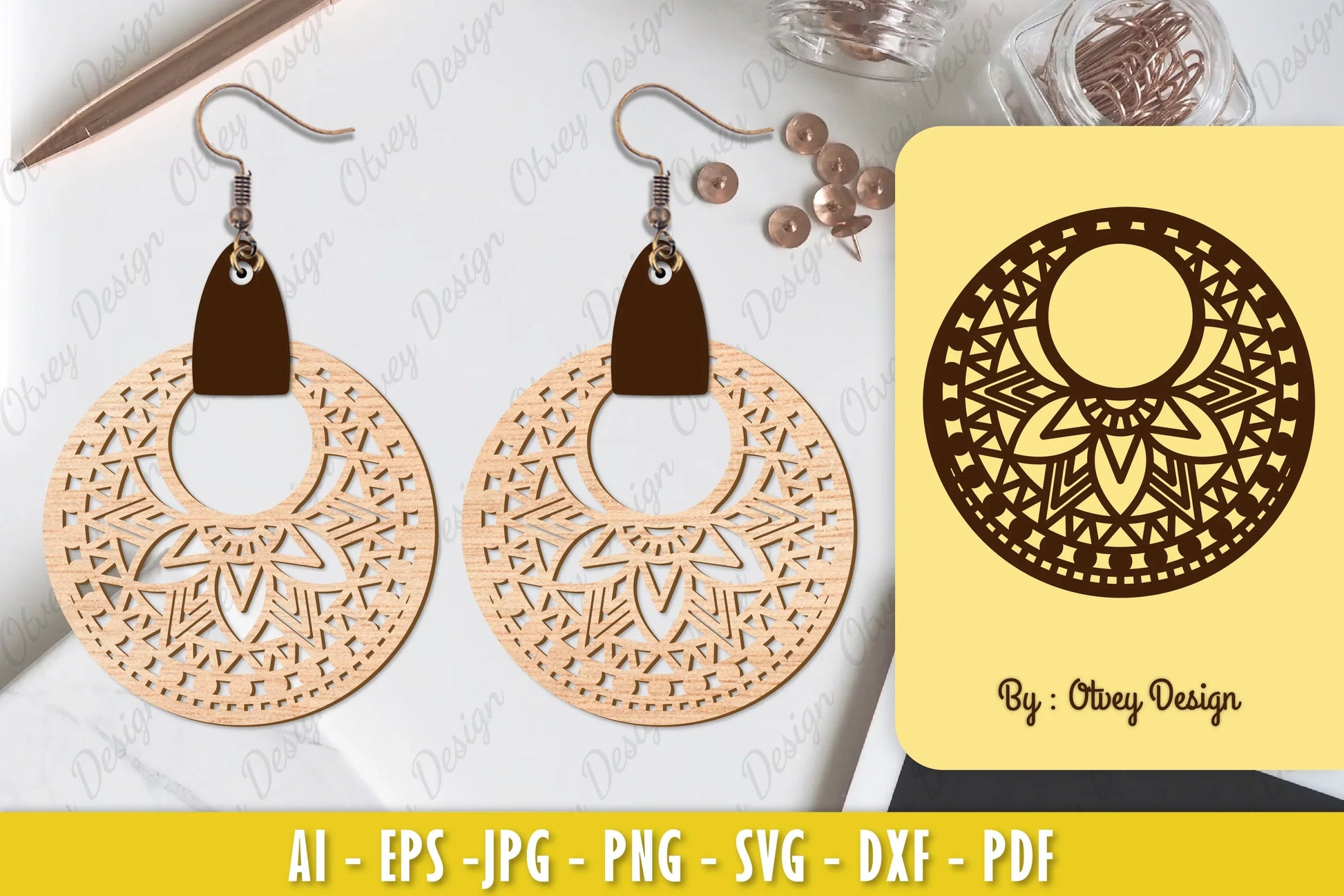 Earrings Mandala SVG Bundle 1 - CraftNest - Digital Crafting and Art