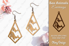 Sea Animals Earrings Laser Cut SVG Bundle 32 - CraftNest - Digital Crafting and Art