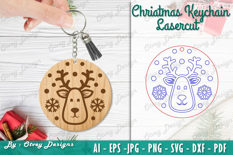 Christmas Keychain Lasercut SVG Bundle - CraftNest - Digital Crafting and Art