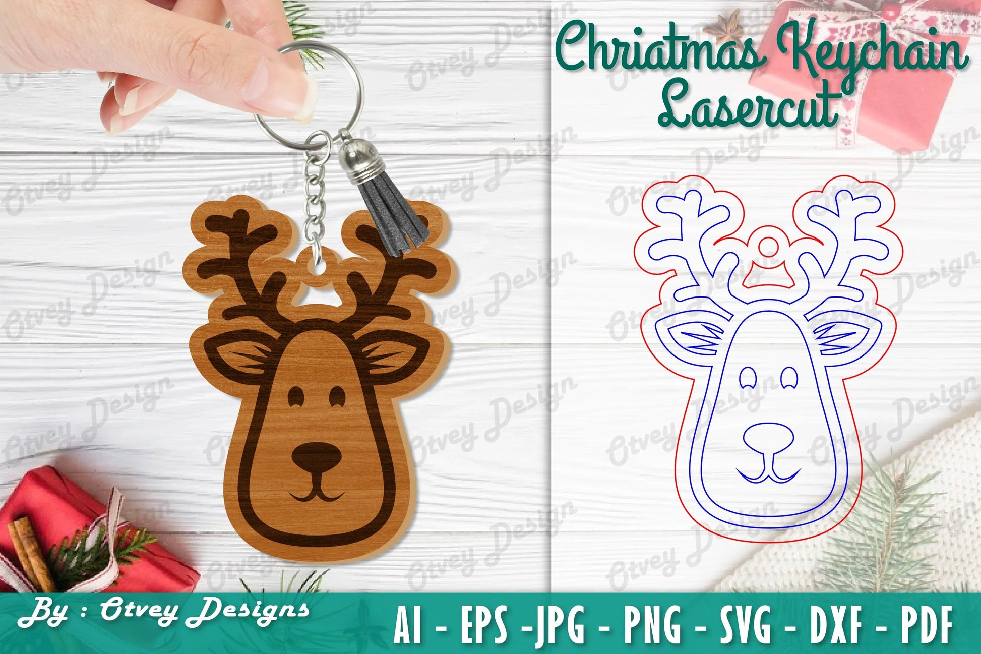 Christmas Keychain Lasercut SVG Bundle - CraftNest - Digital Crafting and Art