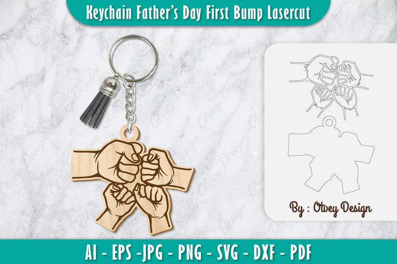 Father's Day Fist Bump Keychain SVG Bundle 5 - CraftNest - Digital Crafting and Art
