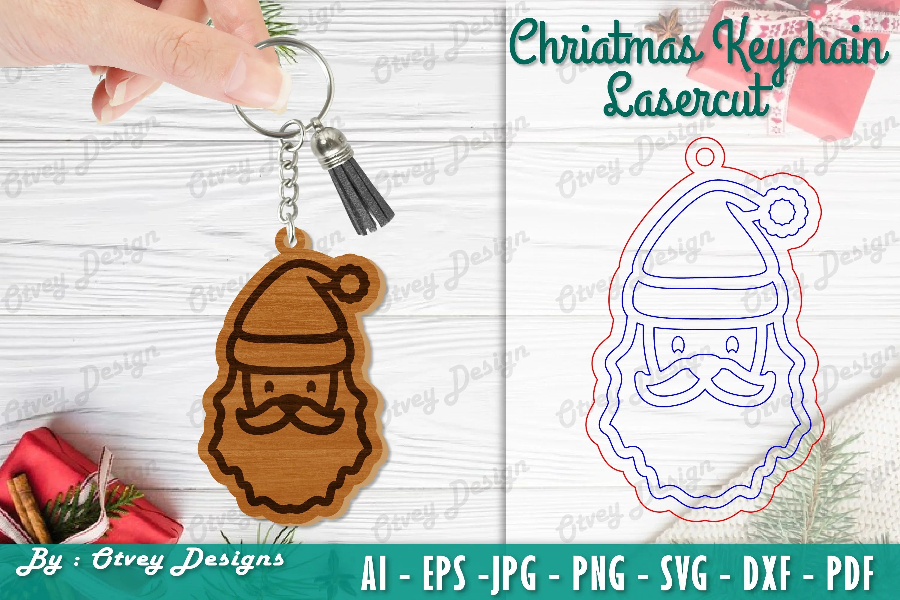 Christmas Keychain Lasercut SVG Bundle - CraftNest - Digital Crafting and Art