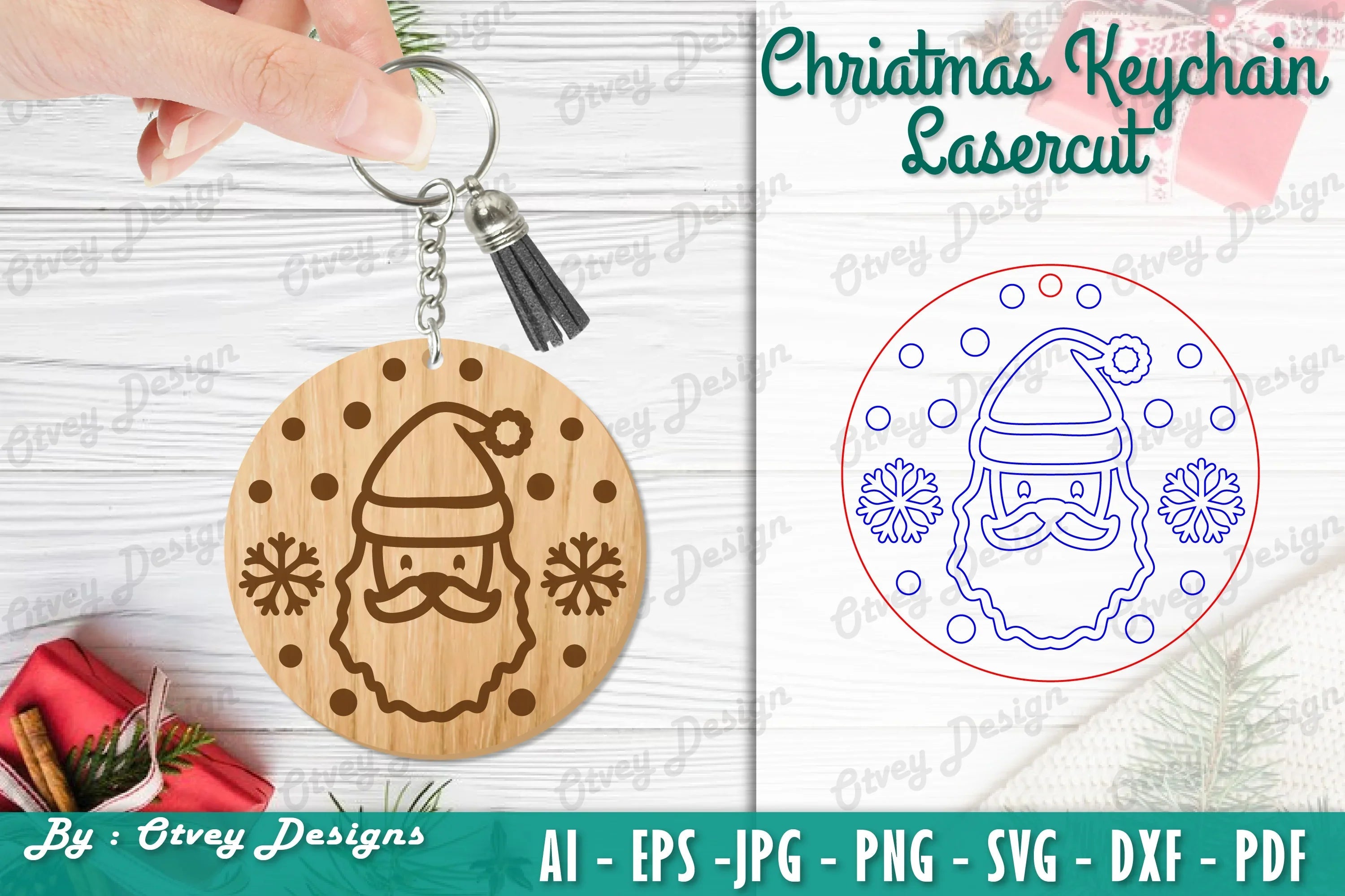 Christmas Keychain Lasercut SVG Bundle - CraftNest - Digital Crafting and Art