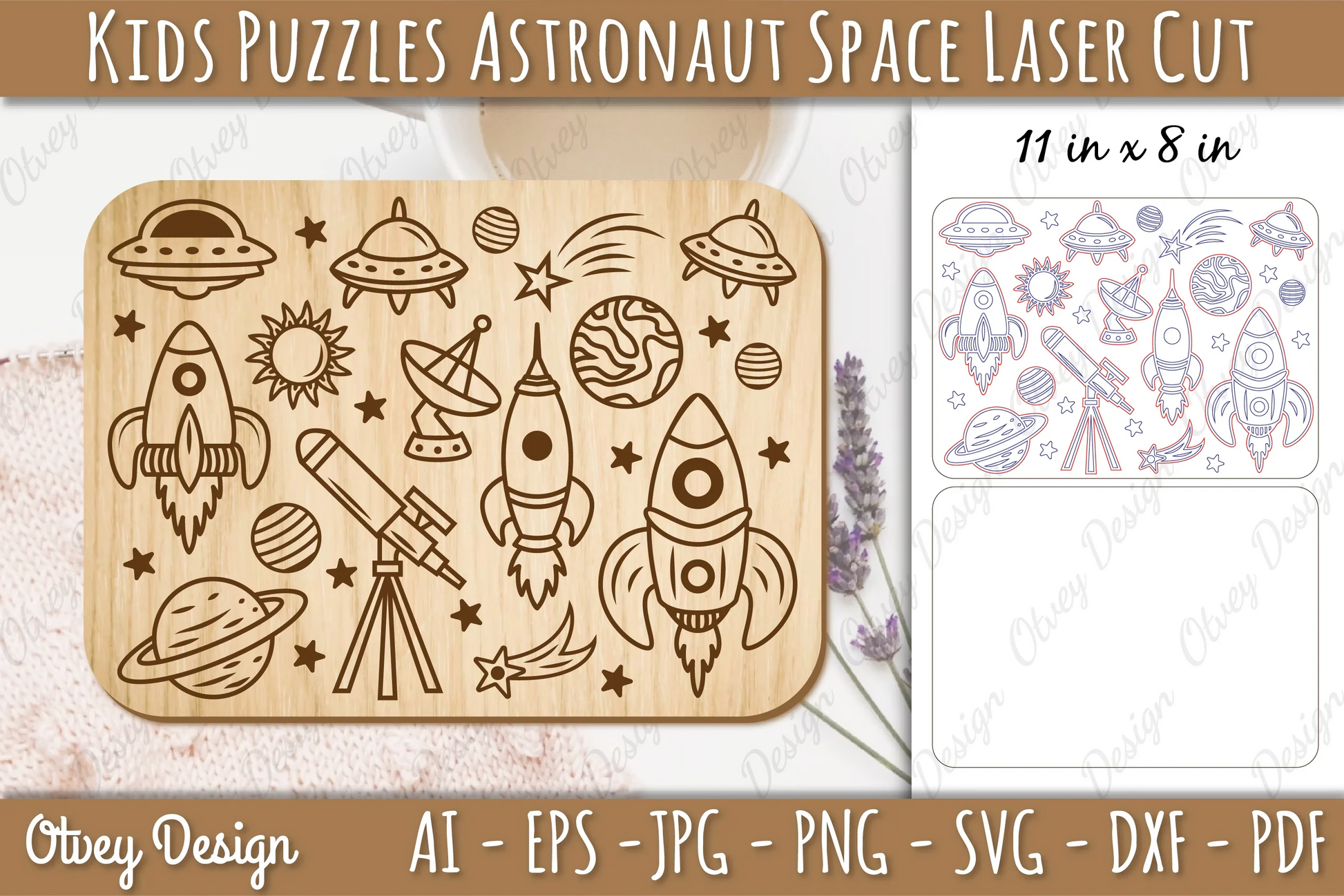 Kids Astronaut Space Puzzles SVG Bundle - CraftNest - Digital Crafting and Art