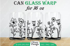 Blooming Wildflowers Can Glass 16 OZ SVG Bundle 5 - CraftNest - Digital Crafting and Art