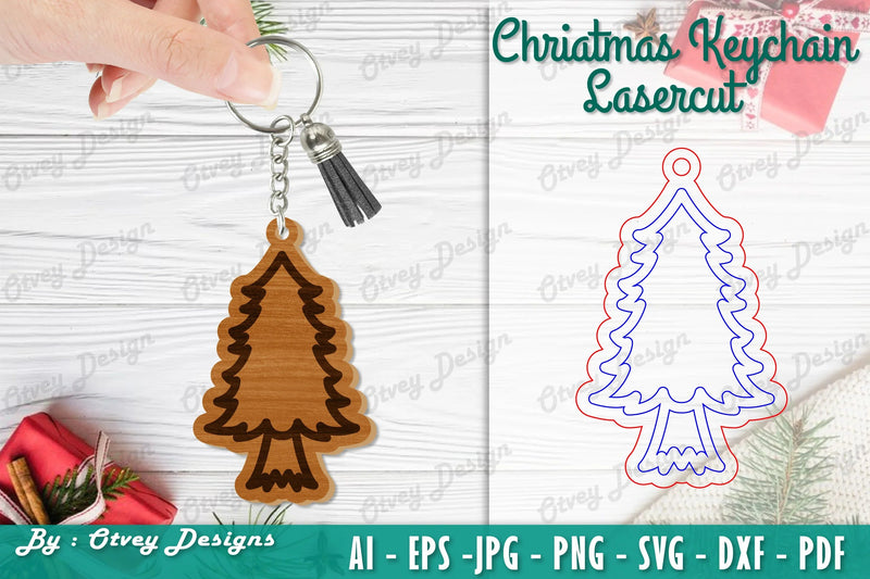 Christmas Keychain Lasercut SVG Bundle - CraftNest - Digital Crafting and Art