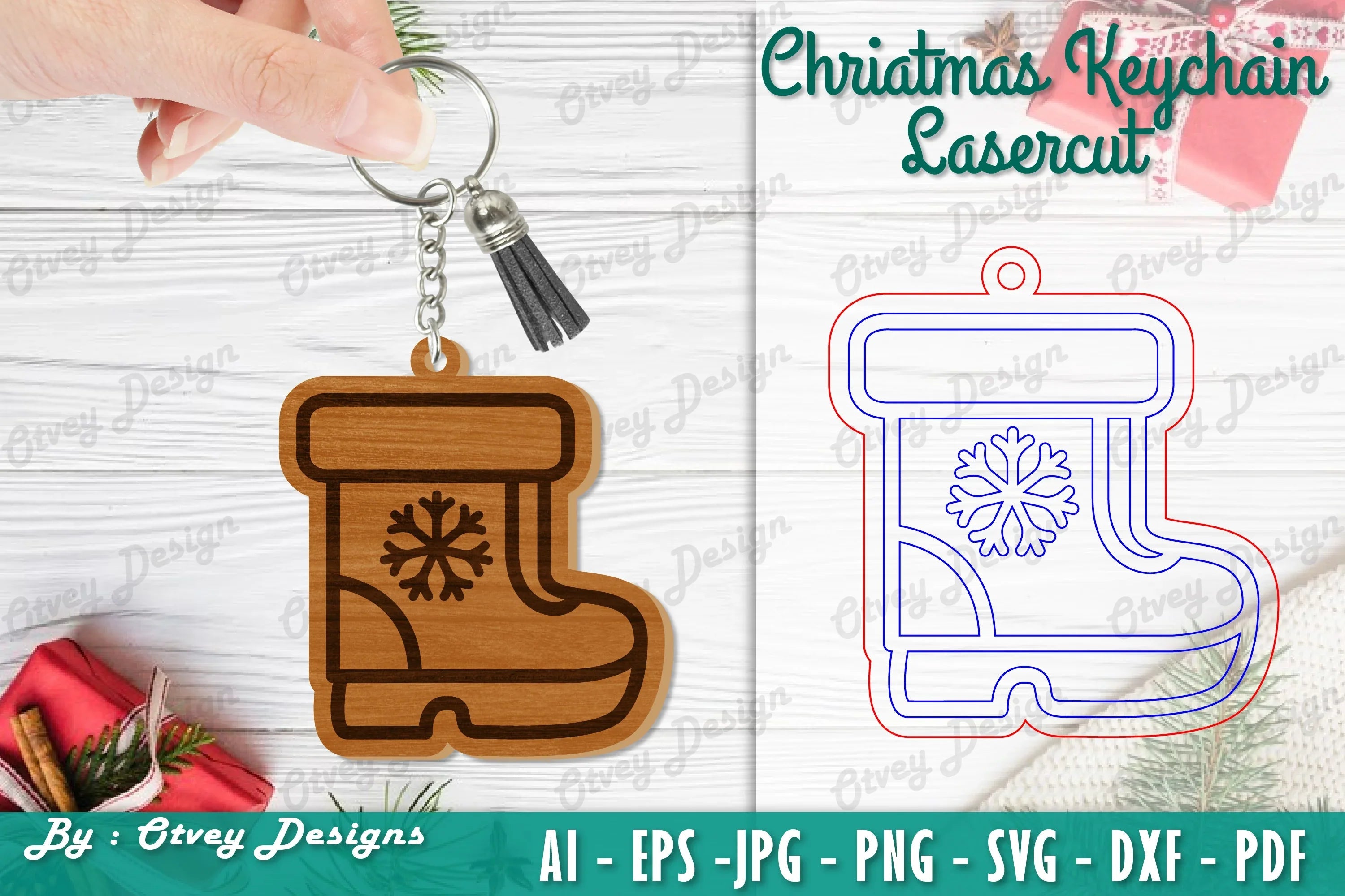 Christmas Keychain Lasercut SVG Bundle - CraftNest - Digital Crafting and Art