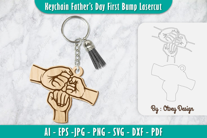 Father's Day First Bump Keychain SVG Bundle 5 - CraftNest - Digital Crafting and Art