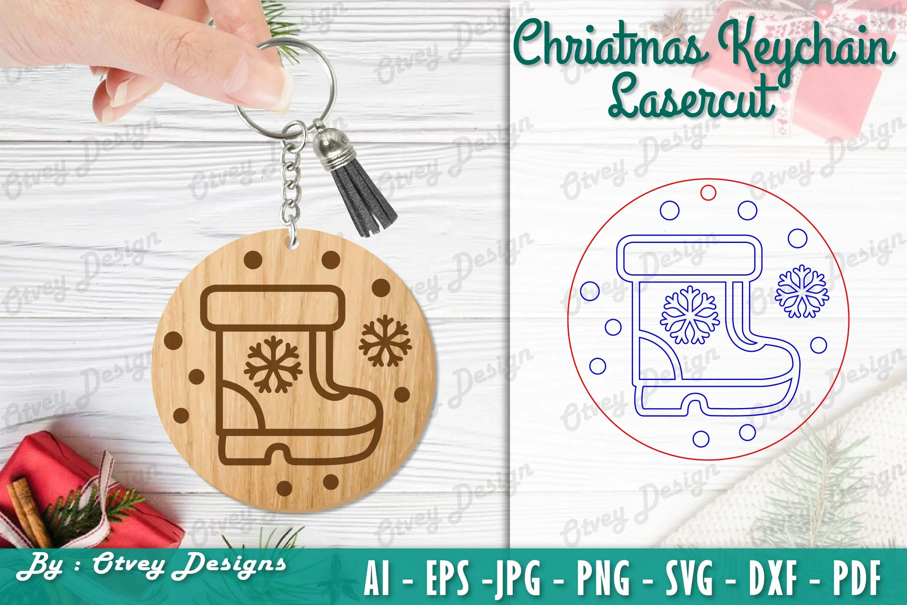 Christmas Keychain Lasercut SVG Bundle - CraftNest - Digital Crafting and Art