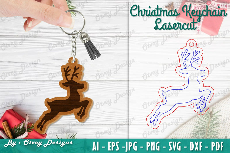 Christmas Keychain Lasercut SVG Bundle - CraftNest - Digital Crafting and Art