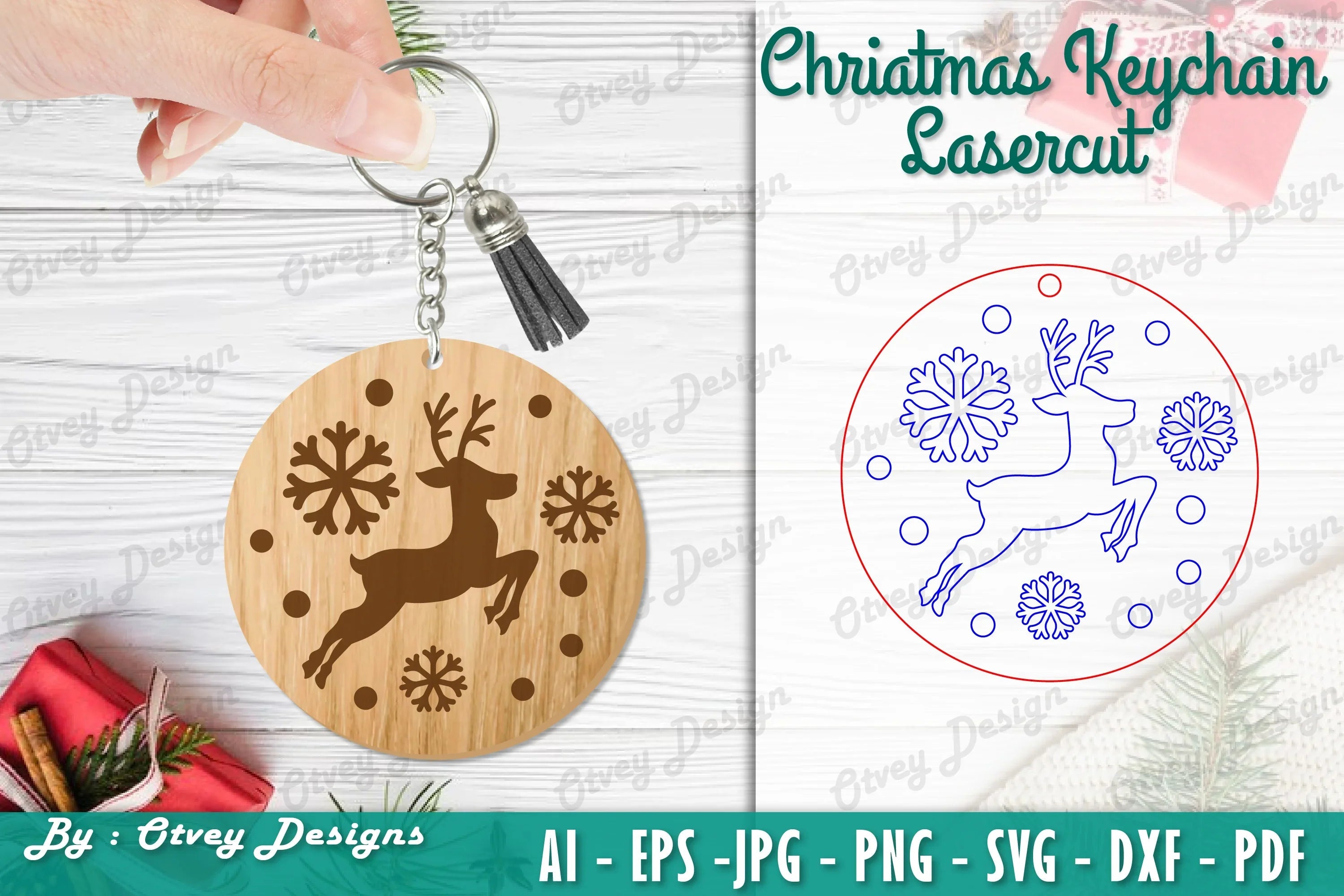 Christmas Keychain Lasercut SVG Bundle - CraftNest - Digital Crafting and Art