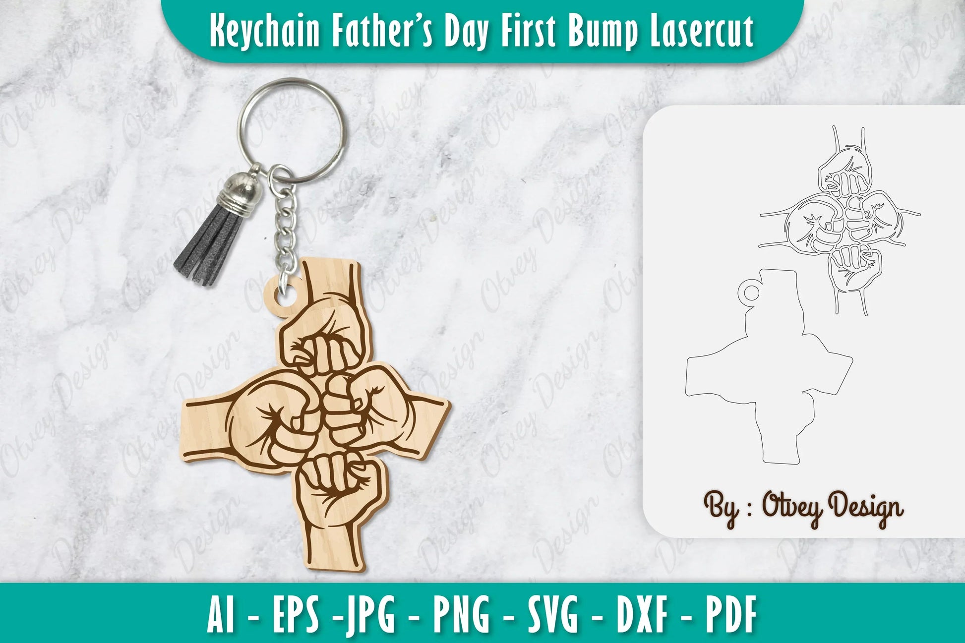 Father's Day Fist Bump Keychain SVG Bundle 8 - CraftNest - Digital Crafting and Art
