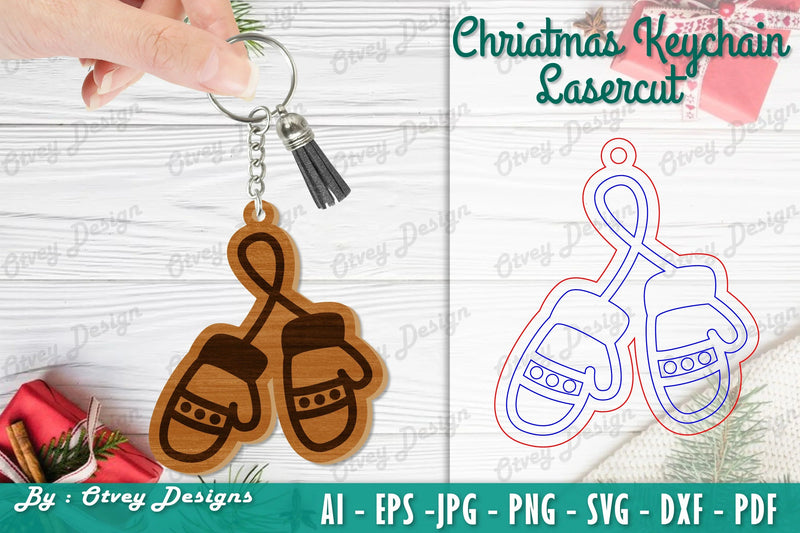 Christmas Keychain Lasercut SVG Bundle - CraftNest - Digital Crafting and Art