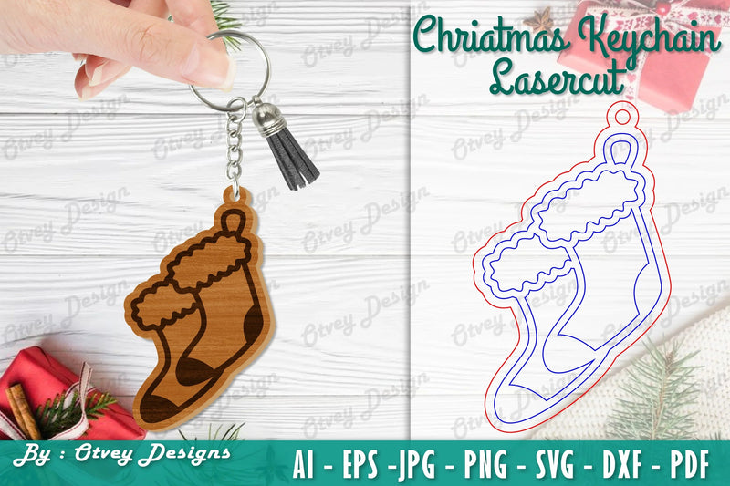 Christmas Keychain Lasercut SVG Bundle - CraftNest - Digital Crafting and Art