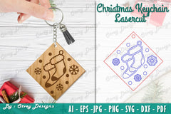 Christmas Keychain Lasercut SVG Bundle 9 - CraftNest - Digital Crafting and Art
