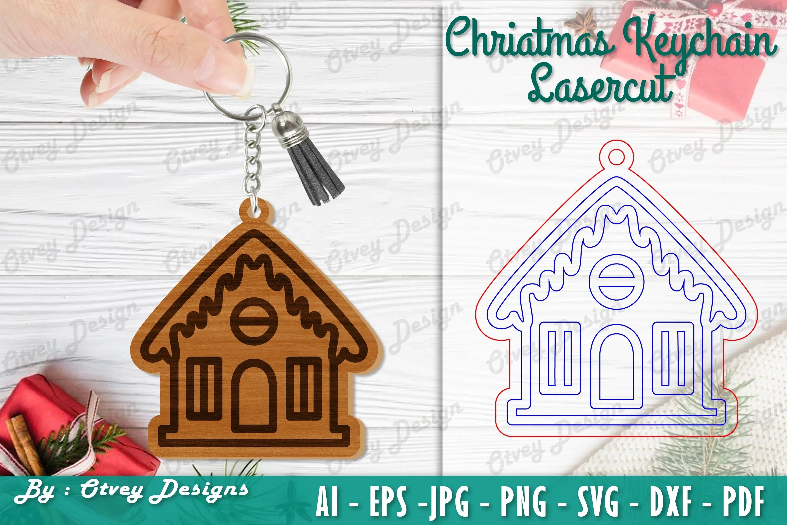 Christmas Keychain Lasercut SVG Bundle - CraftNest - Digital Crafting and Art
