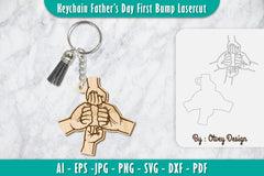 Father's Day First Bump Keychain SVG Bundle 7 - CraftNest - Digital Crafting and Art