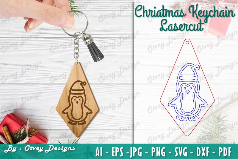 Christmas Keychain Lasercut SVG Bundle 41 - CraftNest - Digital Crafting and Art