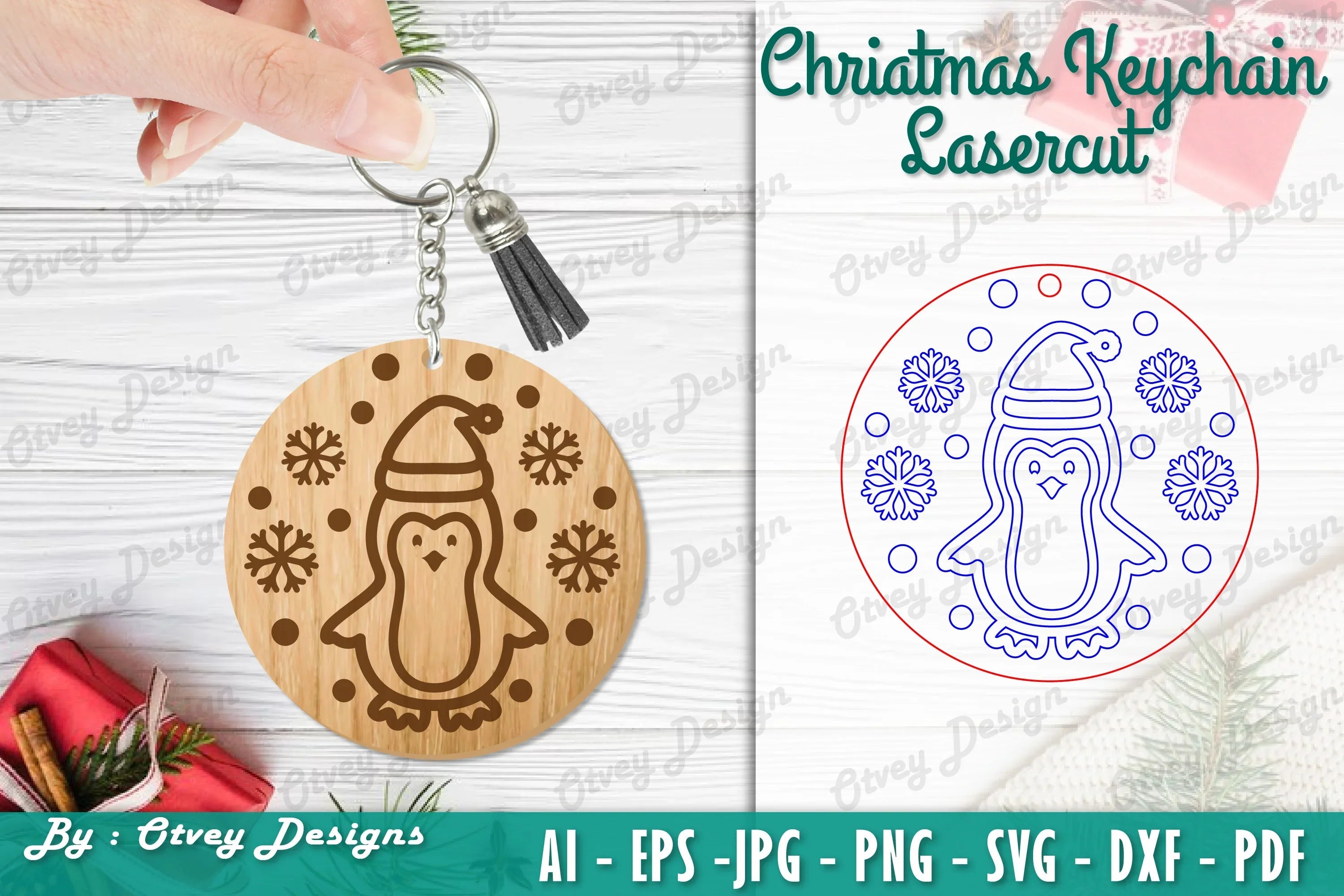 Christmas Keychain Lasercut SVG Bundle - CraftNest - Digital Crafting and Art