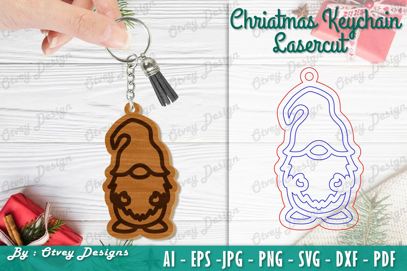 Christmas Keychain Lasercut SVG Bundle - CraftNest - Digital Crafting and Art