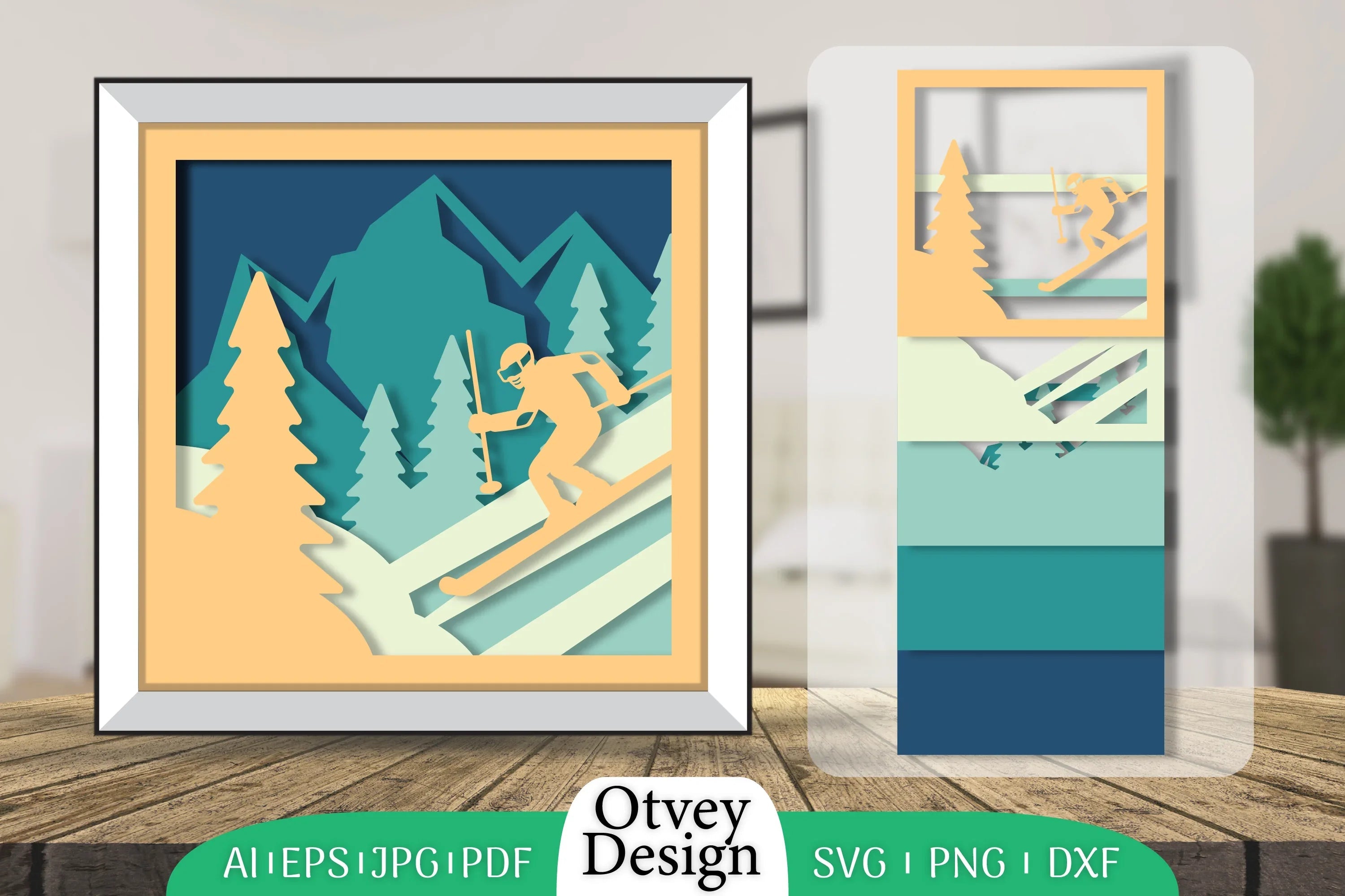 Ski 3D Shadowbox Layered SVG Bundle 2 - CraftNest - Digital Crafting and Art