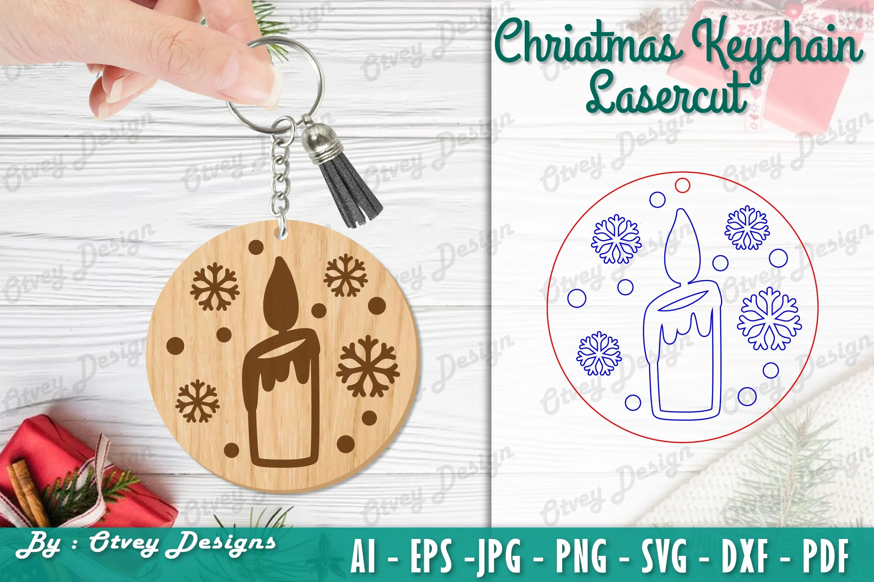 Christmas Keychain Lasercut SVG Bundle - CraftNest - Digital Crafting and Art