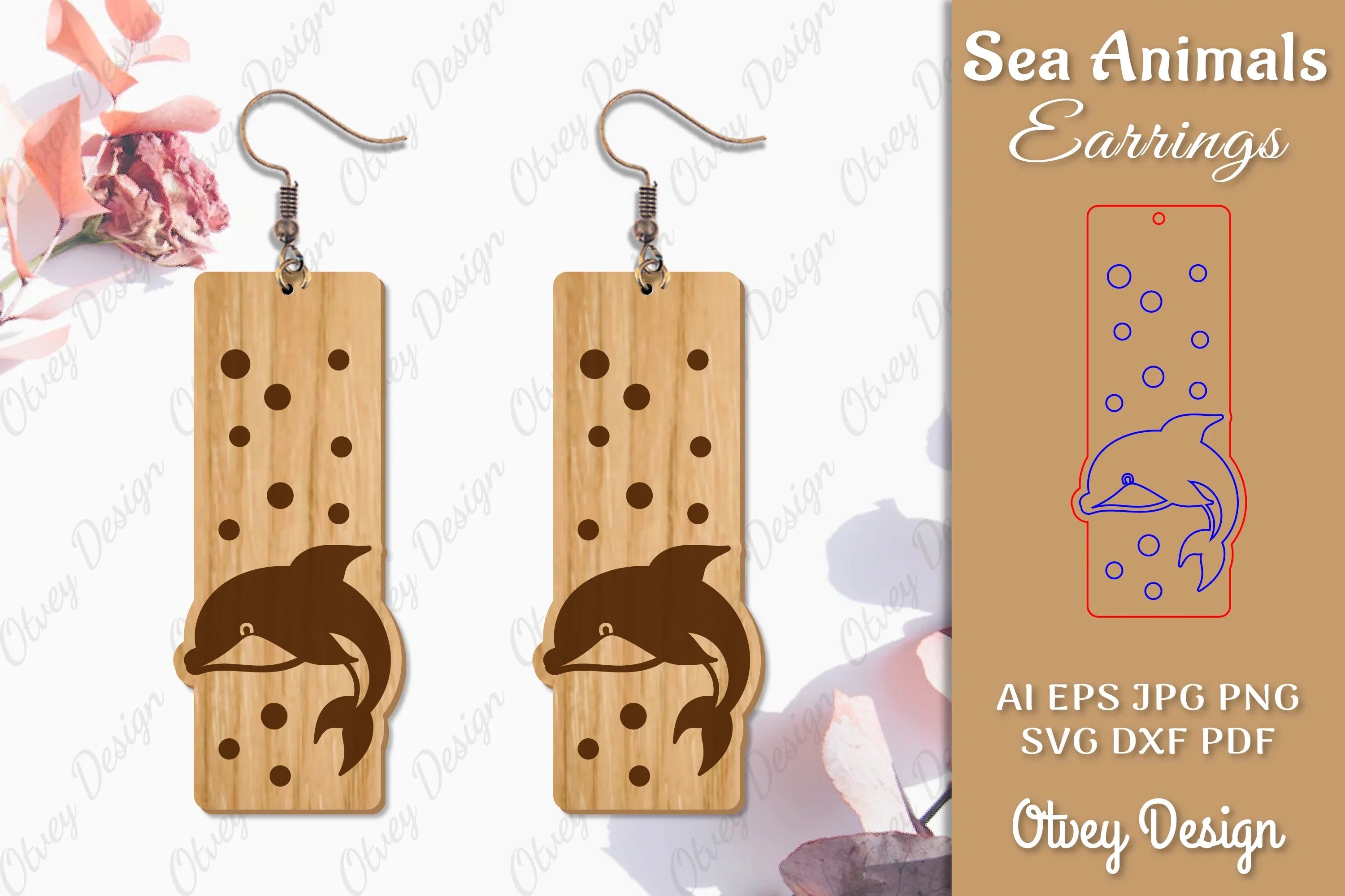Sea Animals Earrings Laser Cut SVG Bundle 58 - CraftNest - Digital Crafting and Art