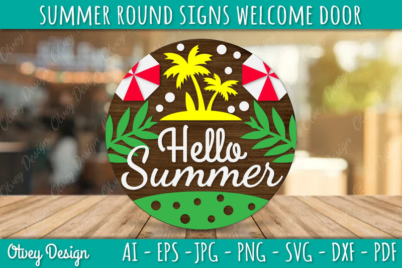 Summer Welcome Door Hangers SVG Bundle 4 - CraftNest - Digital Crafting and Art