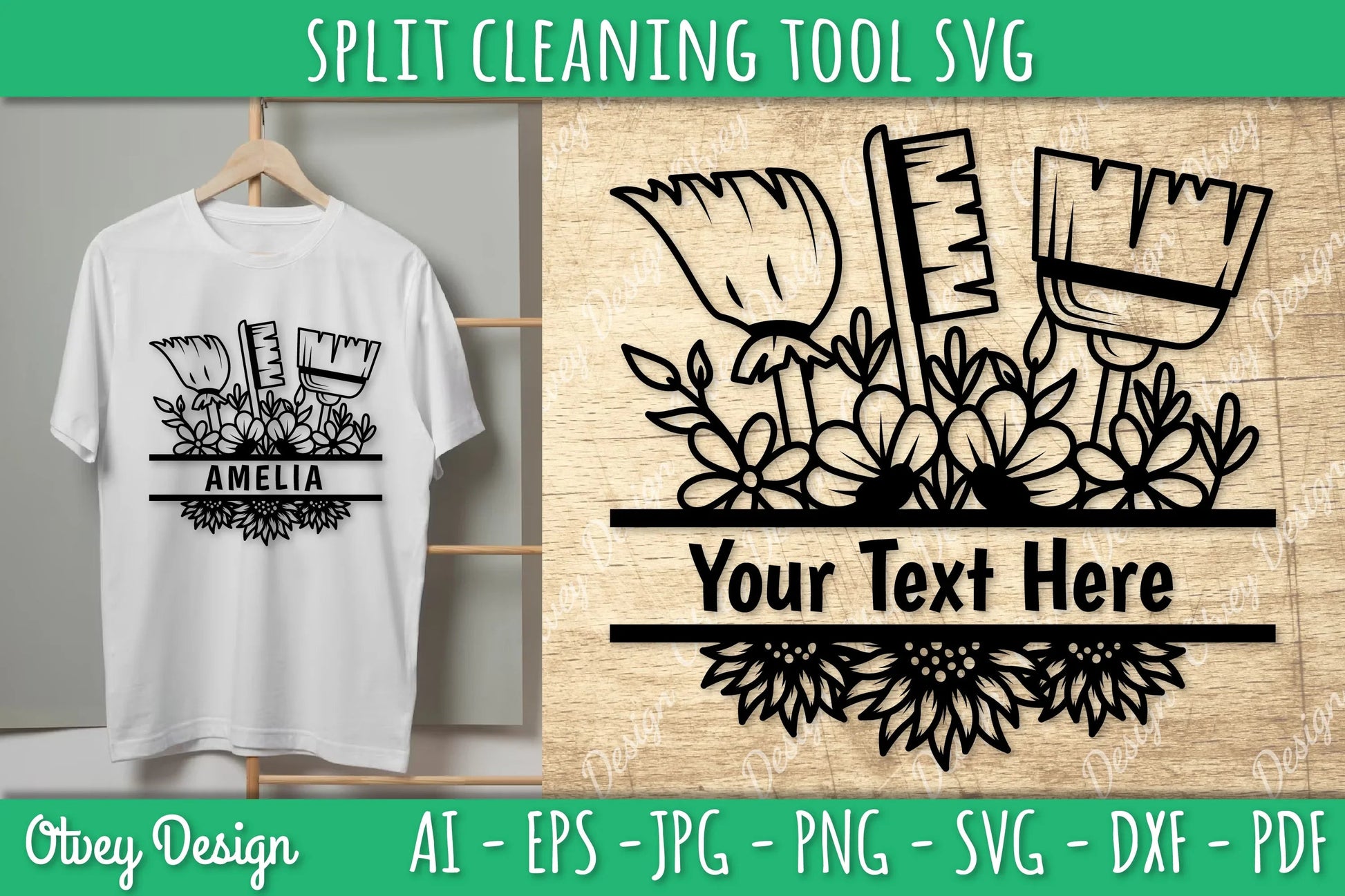 Split Monogram Cleaning Tool SVG Bundle 5 - CraftNest - Digital Crafting and Art