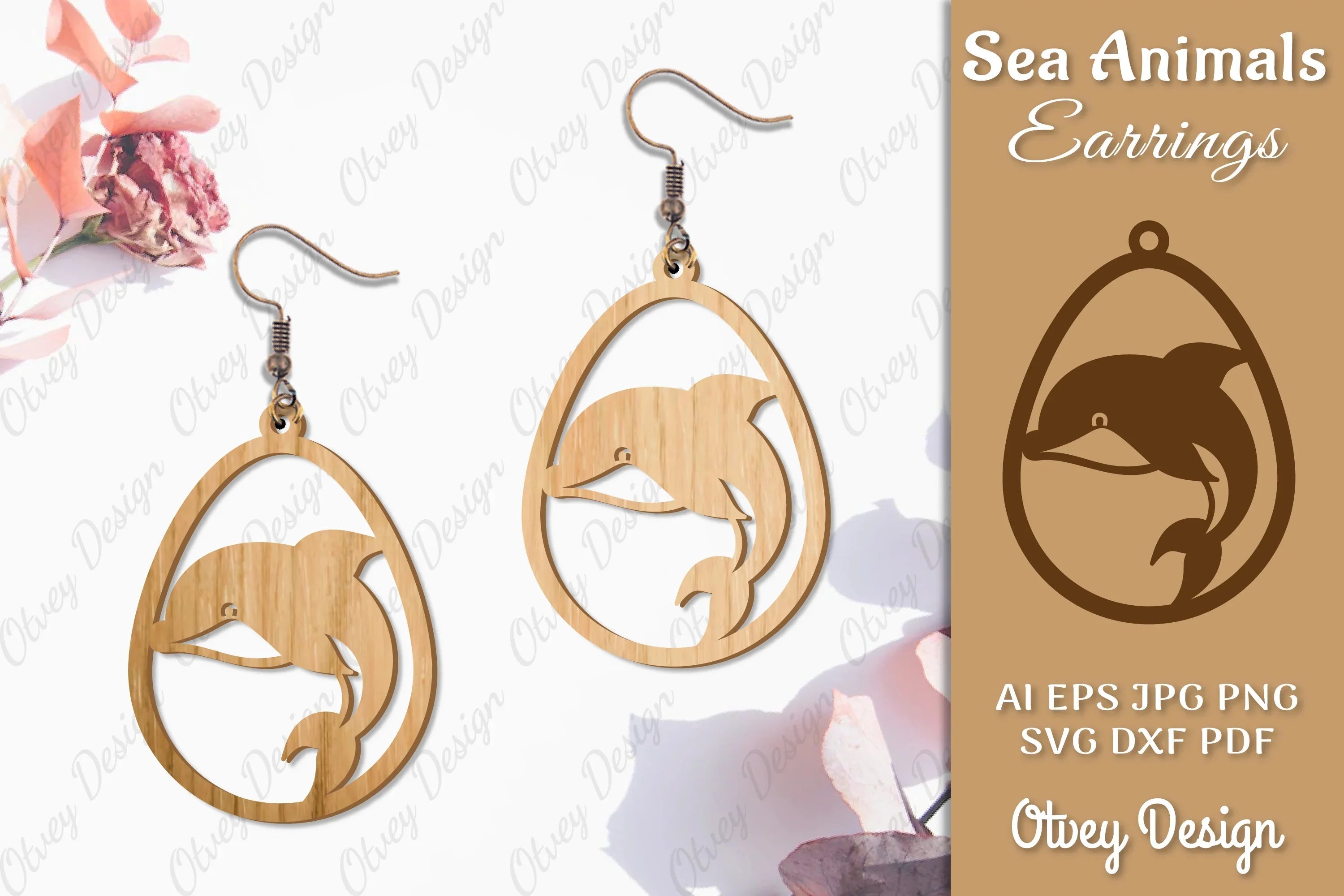 Sea Animals Earrings Laser Cut SVG Bundle 47 - CraftNest - Digital Crafting and Art