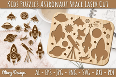 Kids Astronaut Space Puzzles SVG Bundle - CraftNest - Digital Crafting and Art