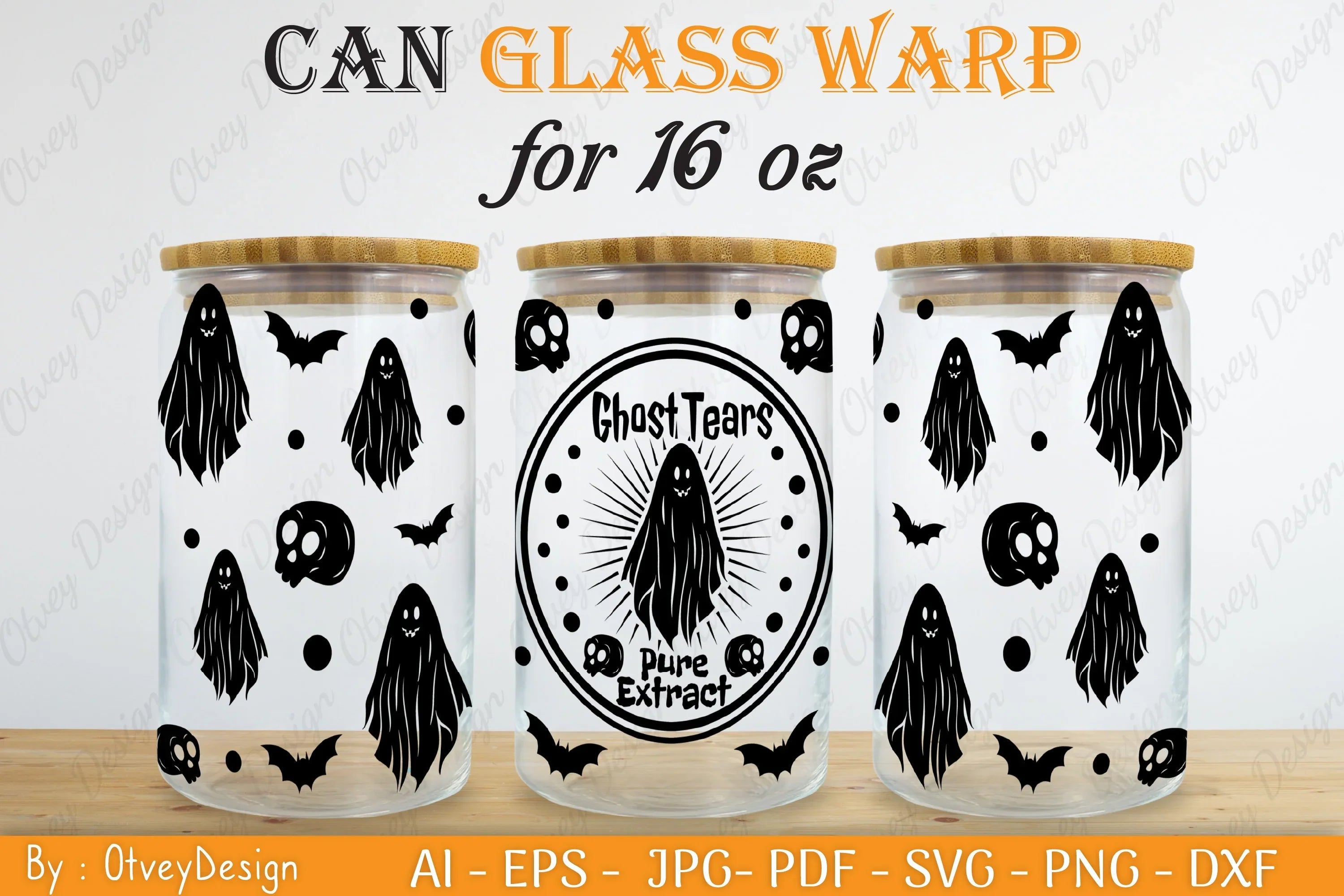 Halloween 16 oz Can Glass Wrap SVG Bundle 3 - CraftNest - Digital Crafting and Art