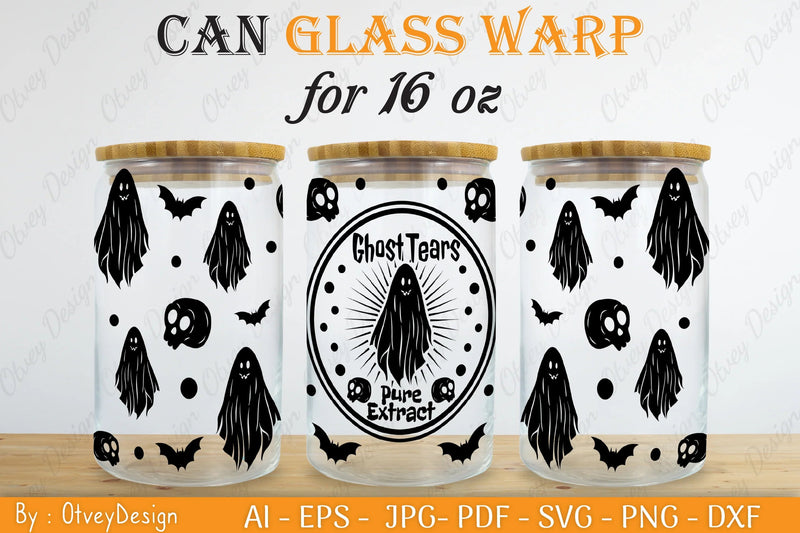 Halloween 16 oz Can Glass Wrap SVG Bundle 3 - CraftNest - Digital Crafting and Art