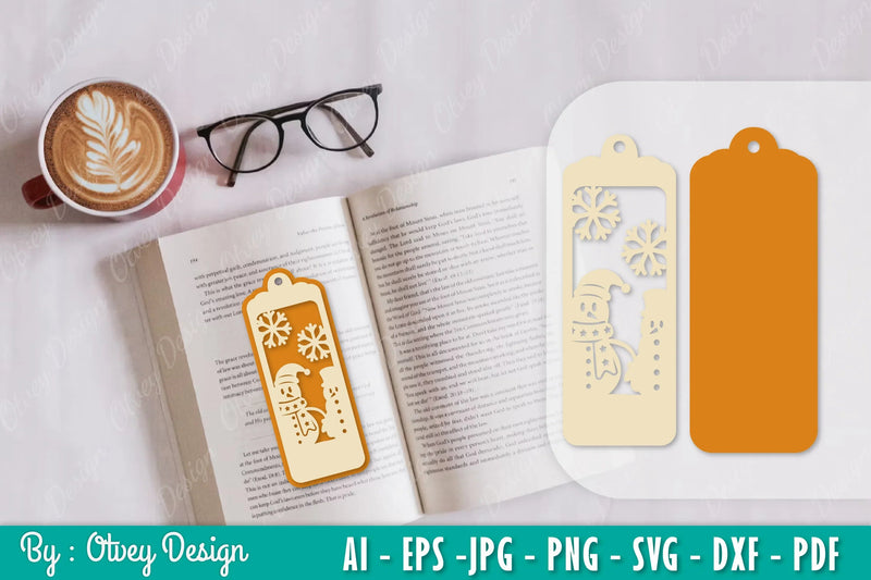 Snowman Bookmark SVG Bundle 3 - CraftNest - Digital Crafting and Art