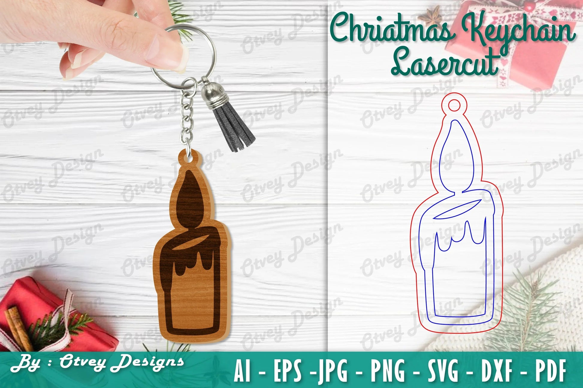 Christmas Keychain Lasercut SVG Bundle - CraftNest - Digital Crafting and Art