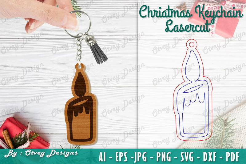 Christmas Keychain Lasercut SVG Bundle - CraftNest - Digital Crafting and Art
