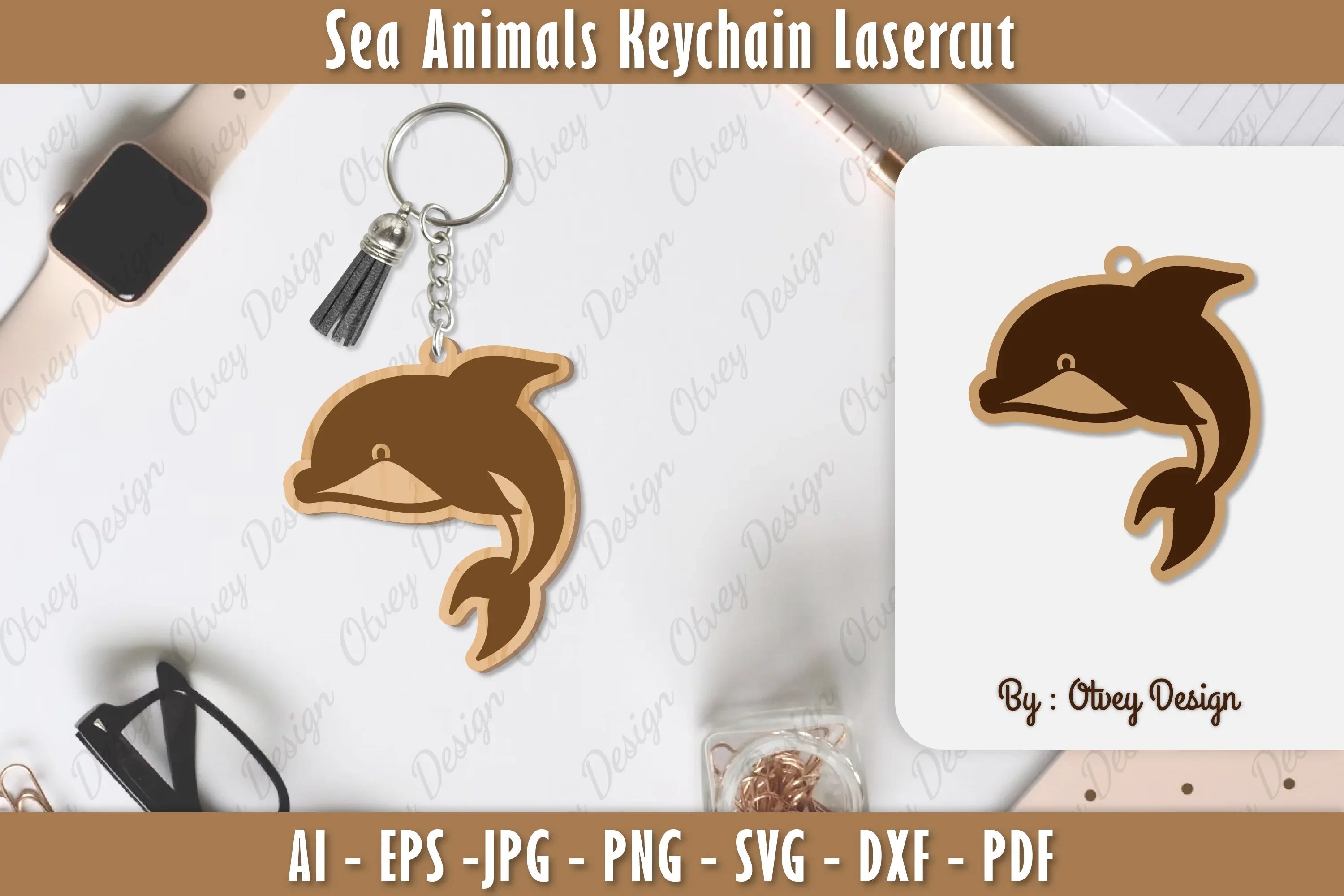 Keychain Sea Animals Laser Cut SVG Bundle 5 - CraftNest - Digital Crafting and Art