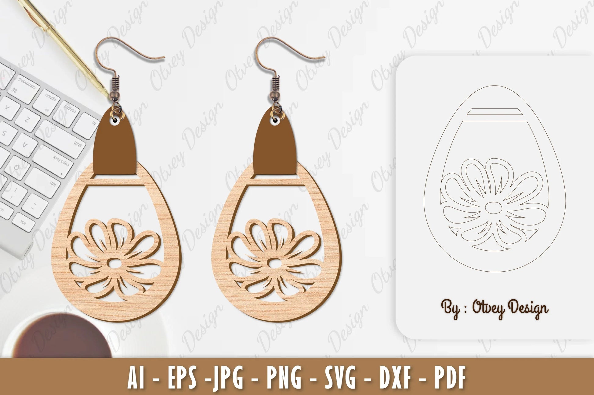 Flower Earring SVG Bundle 65 - CraftNest - Digital Crafting and Art