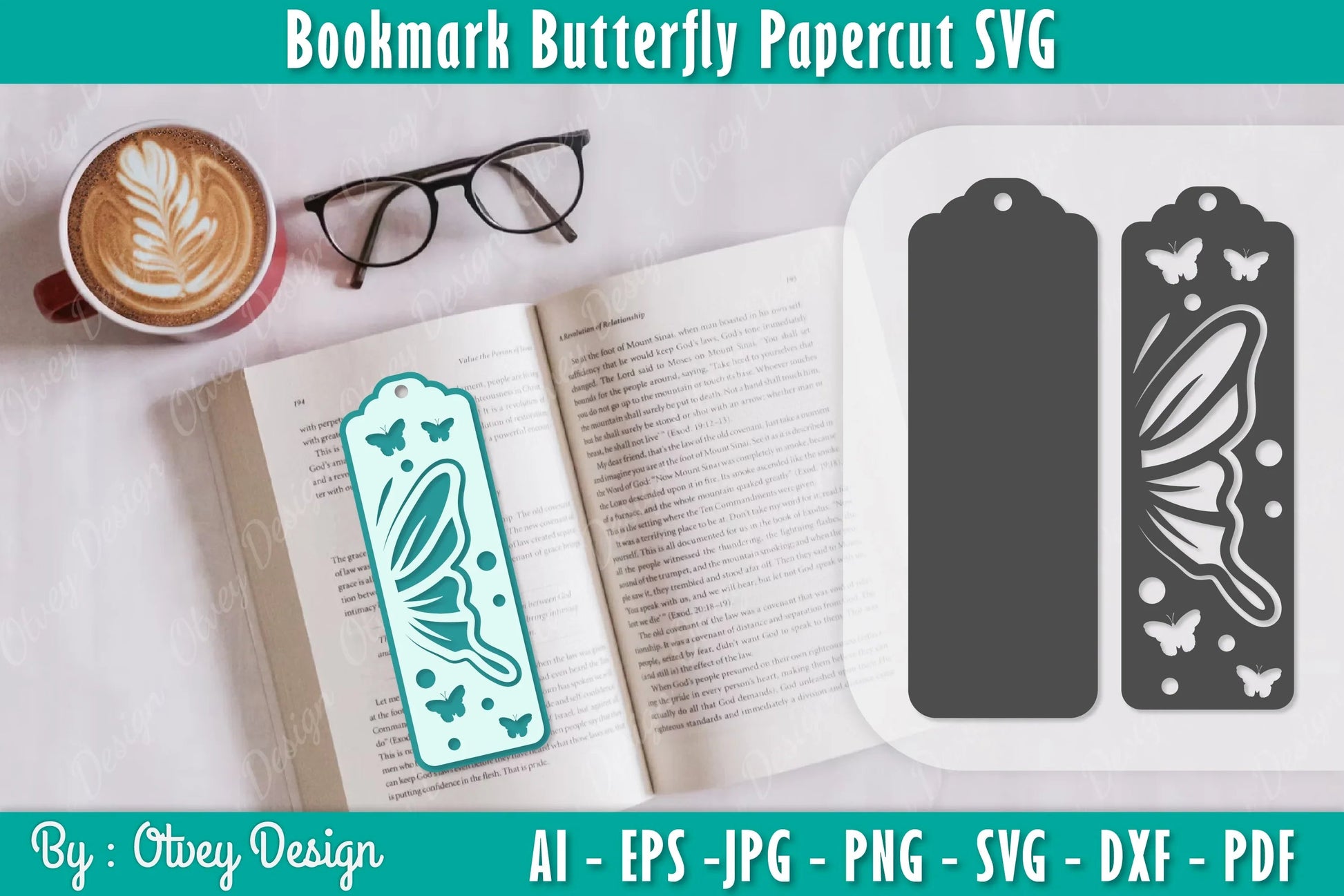 Bookmark Butterfly SVG Bundle 9 - CraftNest - Digital Crafting and Art