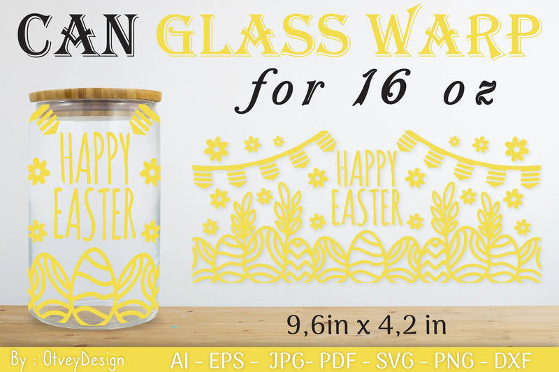 Happy Easter Day 16oz Can Glass Wrap SVG Bundle 5 - CraftNest - Digital Crafting and Art
