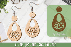 Flower Earrings Laser Cut SVG Bundle 43 - CraftNest - Digital Crafting and Art