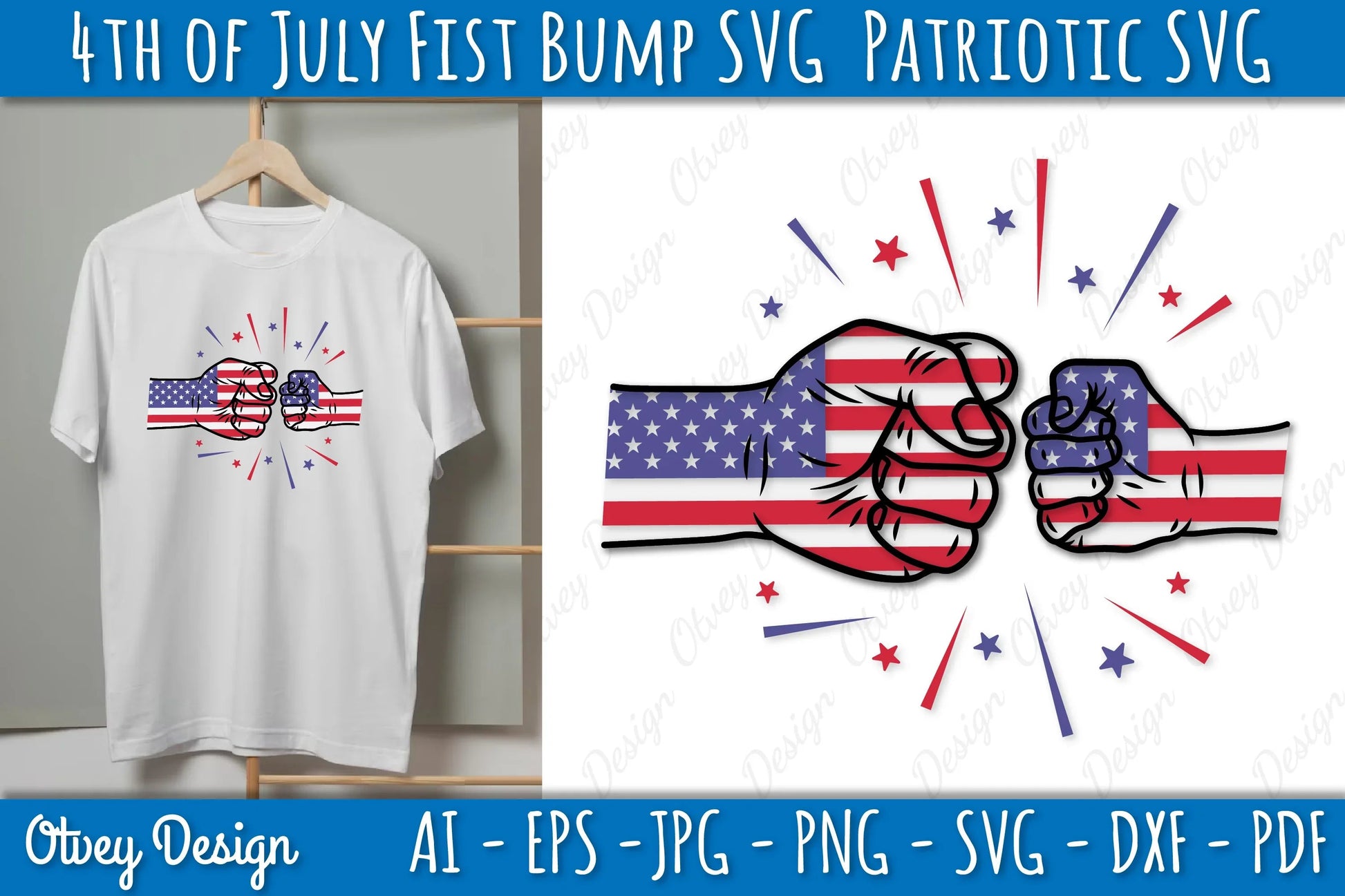 4th of July Patriotic Fist Bump SVG Bundle 5 - CraftNest - Digital Crafting and Art
