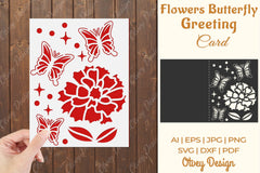 Butterfly and Flowers Card Cover Paper Cut SVG Bundle 3 - CraftNest - Digital Crafting and Art