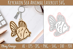 Keychain Sea Animal Lasercut SVG Bundle 3 - CraftNest - Digital Crafting and Art