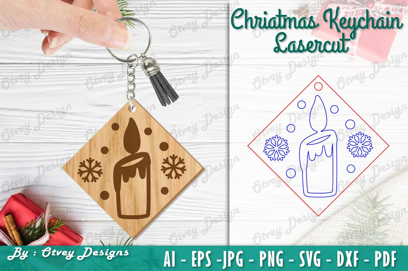 Christmas Keychain Lasercut SVG Bundle 2 - CraftNest - Digital Crafting and Art