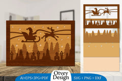 Christmas Santa Sleigh Lasercut SVG Bundle 3 - CraftNest - Digital Crafting and Art