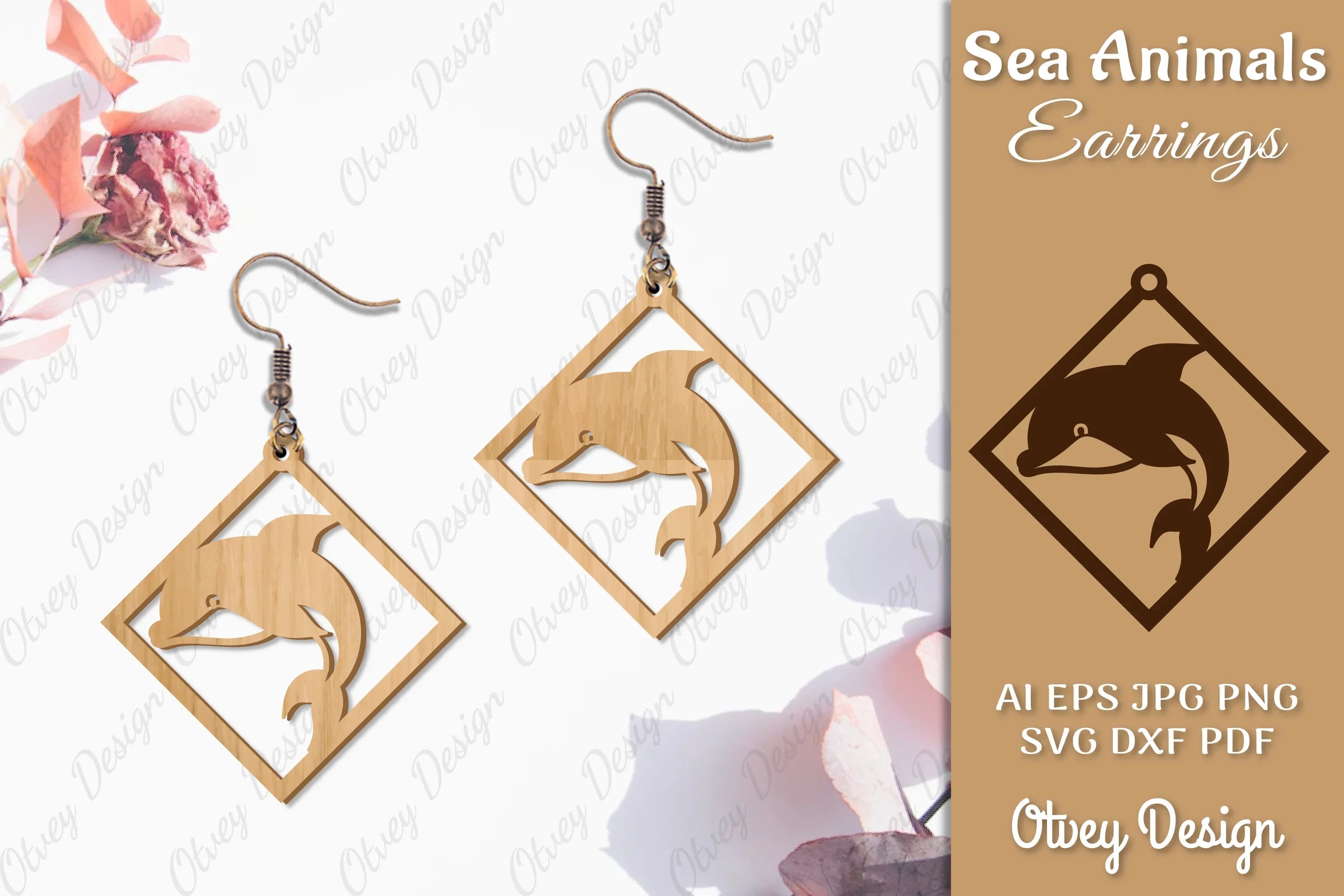 Sea Animals Earrings Laser Cut SVG Bundle 24 - CraftNest - Digital Crafting and Art