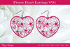 Flower Heart Earrings SVG Bundle