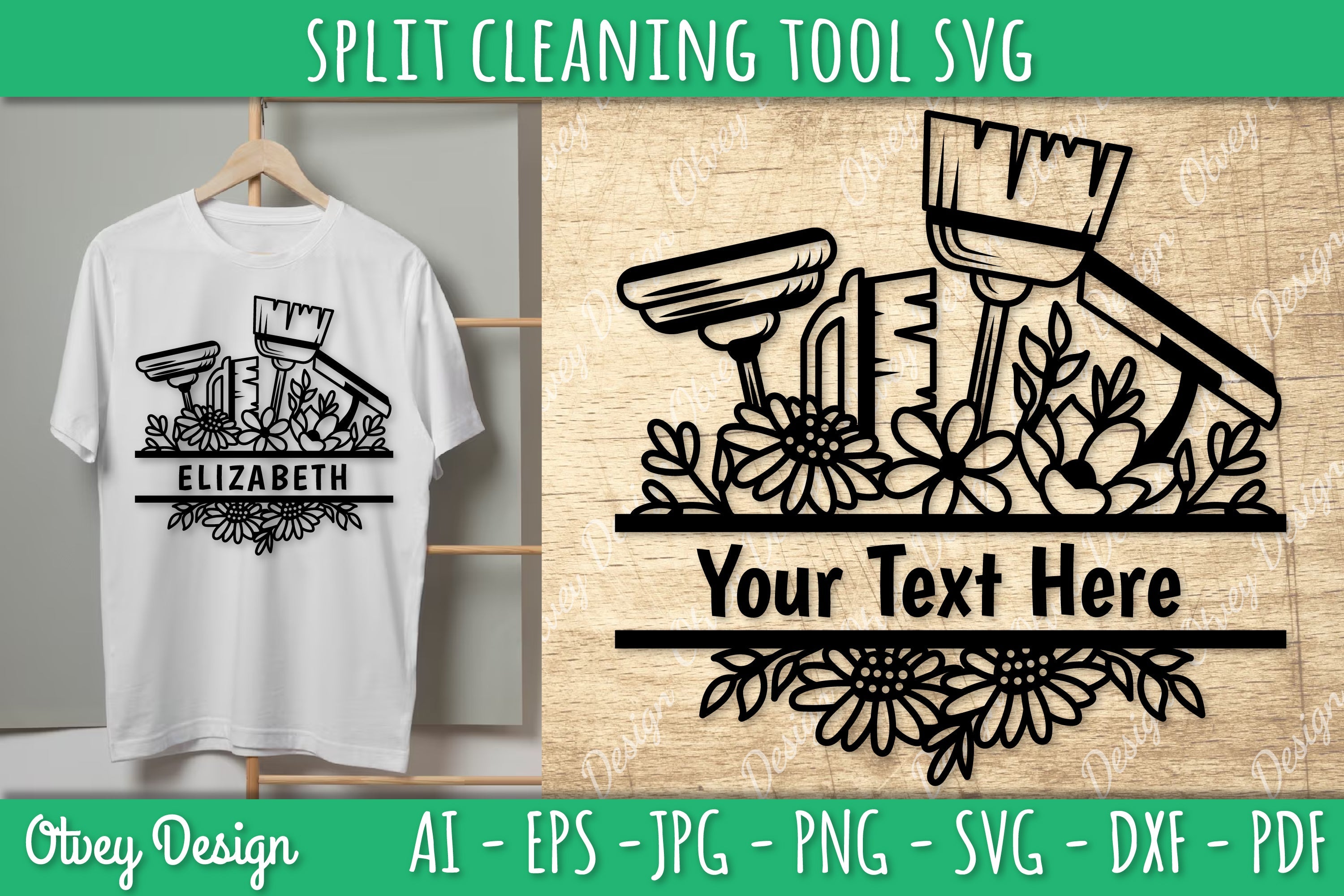 Split Monogram Cleaning Tool SVG Bundle 6 - CraftNest - Digital Crafting and Art