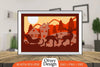 Christmas Santa Sleigh 3D Shadowbox SVG Bundle